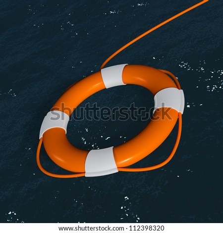 Rescue,Float Over Sea Close-up