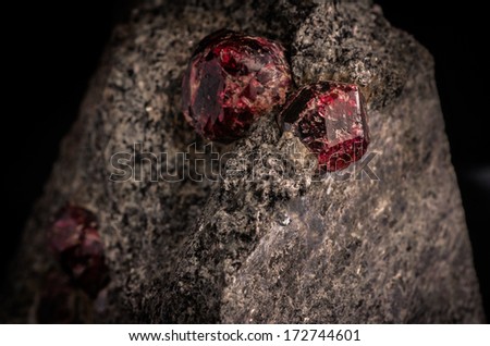 Deep Colored Red Garnet Crystal Closeup