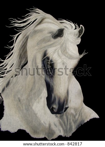 Easy Horse Drawings In Pencil. stock photo : colored pencil