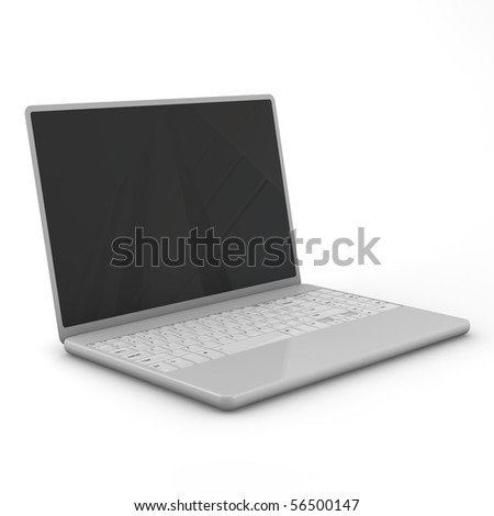 Laptop isolated.  Three-dimensional,  isolated on white