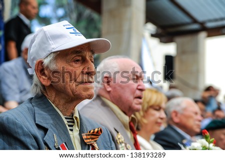 JERUSALEM - MAY 9: World War II Soviet veterans at celebration of 9th may, victory day in Jerusalem, Israel, 9th may, 2013