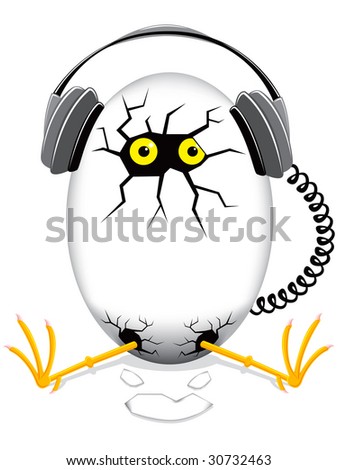 Egg With Headphones