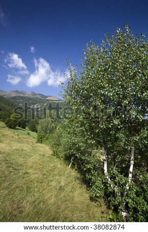 Mountain landscape with deep blue sky. Location: Bulgaria, Balkan Mountains Range