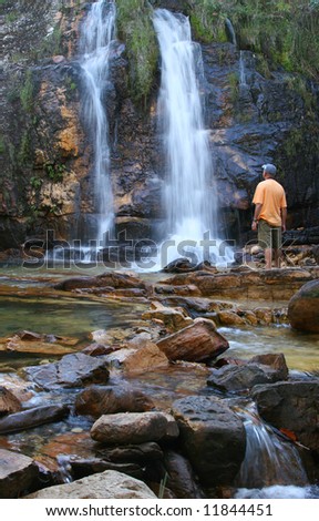 A peaceful and lovely waterfall that stays green all over the year (Chapada dos Veadeiros/Brazil)