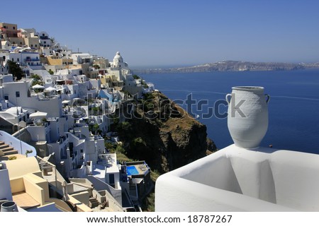 A different perspective of Santorini island, Cyclades, Greece