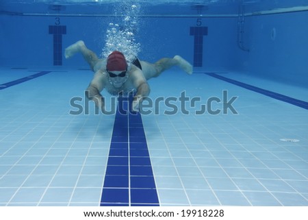 Underwater picture of a man swimming