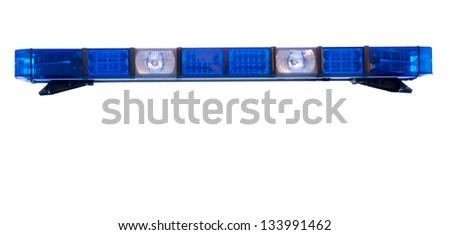 isolated police emergency light roof bar