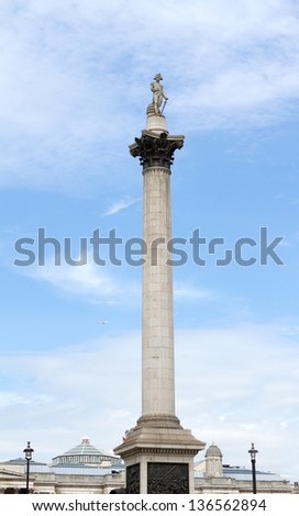 Nelson\'s column in Trafalgar Square, London