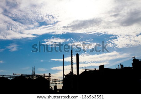 view of a small electricity grid on a sunny day