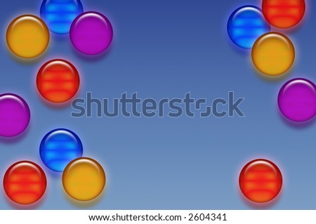 A background of raised circles on blue