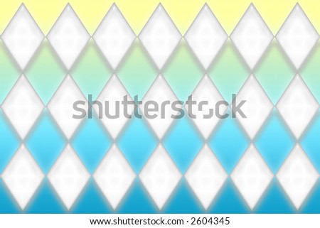A background of diamond shapes over a blue to yellow gradient