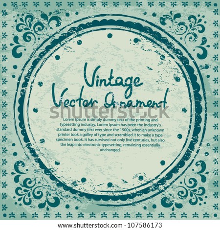 Vintage ornament greeting card Vintage ornament greeting card