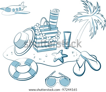 Vacation Clip Art Stock Vector Illustration 97244165 : Shutterstock