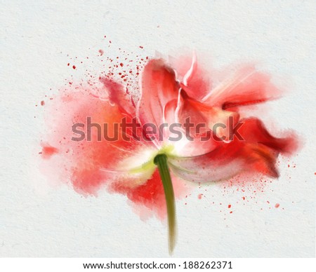 Watercolor red tulips Watercolor red tulips