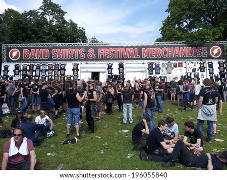 NIJMEGEN, THE NETHERLANDS - MAY 31: The famous metal music festival Fortarock on may 31, 2014 in Nijmegen, The netherlands. Fortarock is a well known metal festival with visitors from all over Europe.