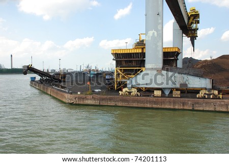 Coal terminal in the port of Antwerp (Belgium)