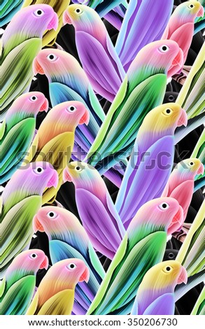 Seamless pattern with cute parrots. colorful stylish background