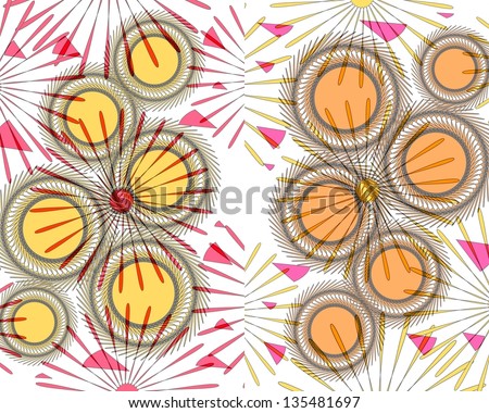 Pretty floral and geometric modern abstract design superimposed on a plain white background and perfect fro unique wallpapers.