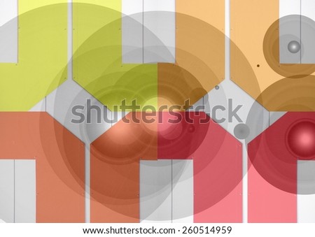 Intriguing    unique  colorful   modern  geometric  abstract design superimposed   on a  plain circular   background ideal for fancy  wallpapers  and  ritzy backgrounds.