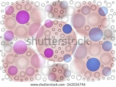 Subtle  unique  colorful   modern  circular  geometric abstract design superimposed  with   on a  plain  pink balloons blurred background ideal for stunning  wallpapers  and chic backgrounds.