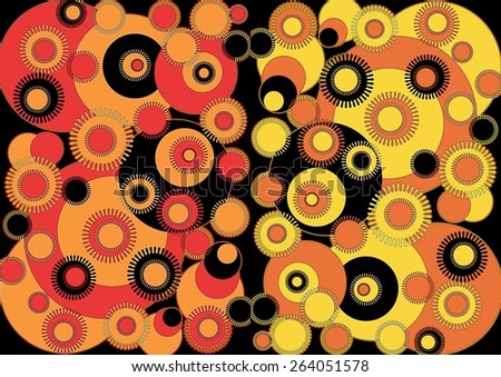 Dramatic   unique  colorful   modern     geometric abstract design superimposed  on a  plain  black  background ideal for stunning  wallpapers  and chic backgrounds.