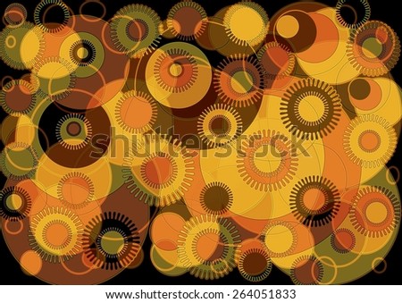 Swirling  flowing   unique  colorful   modern  circular    geometric abstract design superimposed  on a  plain black  blurred background ideal for stunning  wallpapers  and chic backgrounds.