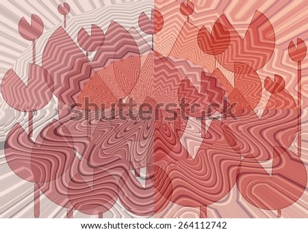 Charming distinctive    modern abstract design with  geometric   motifs in two picture format superimposed  on  a textured  pattern   background ideal for classic wallpapers and subtle  backgrounds.