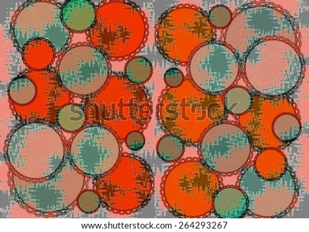 Charming distinctive    modern abstract design with geometric   motifs in two picture format superimposed  on  a textured  grungy background ideal for classic wallpapers and backgrounds.