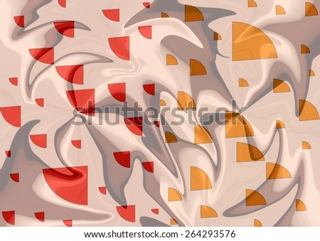Lovely distinctive    modern abstract design with floral and geometric   motifs in two picture format superimposed  on  a blurred   pattern   background ideal for classic wallpapers and backgrounds.