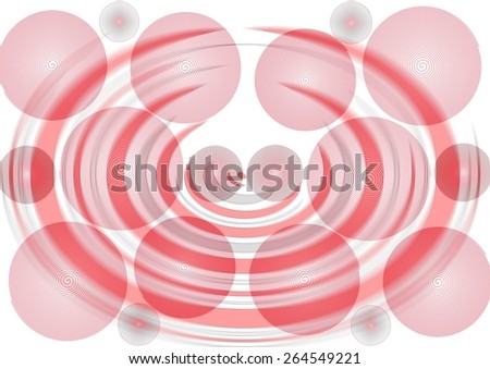 Intriguing unique  modern vibrant  spherical abstract design  format with  circular geometric textured  motifs superimposed   on a plain white  background ideal for classic wallpapers.