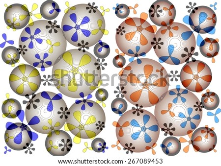 Delightful   beautiful  unique  modern    abstract design  with floral and geometric  motifs superimposed   on a   circular    background ideal for  superbly    elegant  wallpapers.