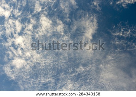 High white  wispy cirrus clouds  in  a blue Australian sky  sometimes called mare\'s tails   blown by high winds into long streamers indicate fine weather    but  stormy changes coming.