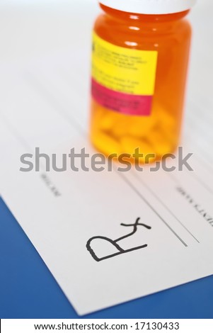 Prescription form and pills bottle. See more medical images in my portfolio.