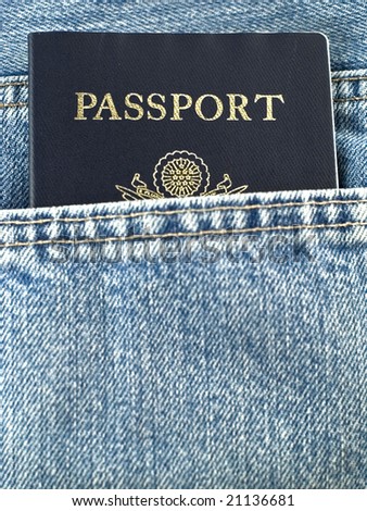 American passport in jeans back pocket. See more passport images in my portfolio.