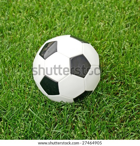 Soccer ball in the grass, from above. For more soccer images see my portfolio.