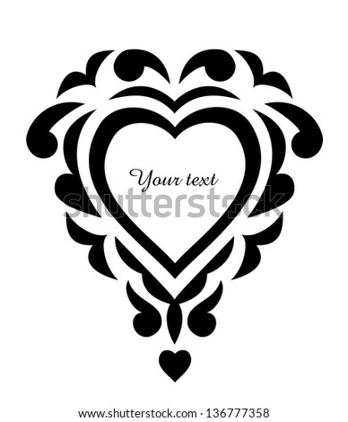 Tattoo pattern, heart ornament with space for your text