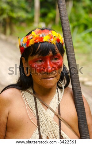 Amazon indian woman-hunter