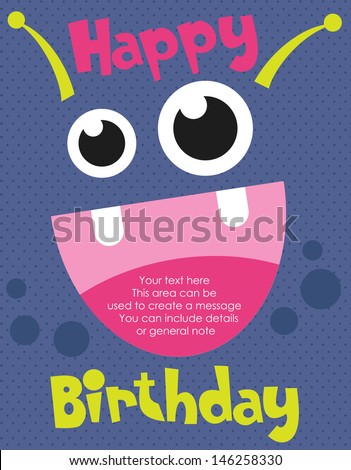 monster party card design vector illustration monster party card design vector illustration