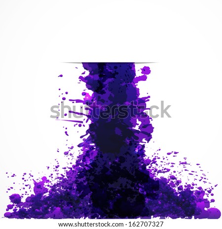 Big violet splash on white background. Grunge background with place for your text.