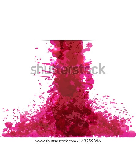 Big pink splash on white background. Grunge background with place for your text.