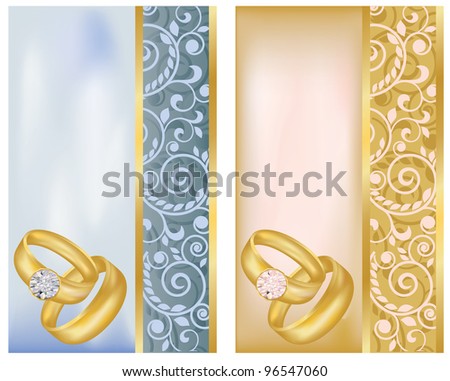 stock vector Set vertical wedding banners vector illustration
