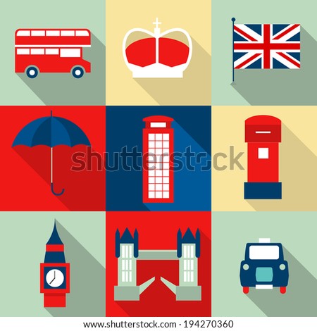 London vintage icons vectors London vintage icons vectors
