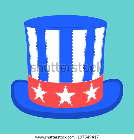 4 of July celebration hat icon. Hat for independence day. Uncle Sam hat.