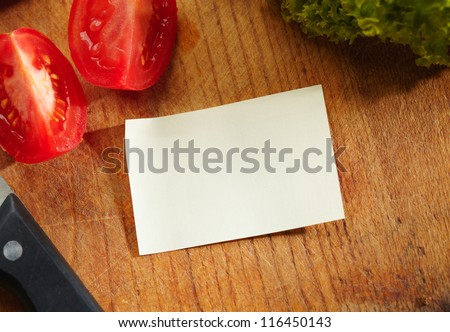Blank Recipe Card (or Shopping List) with Ingredients