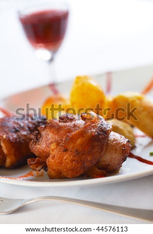 Roast chicken meat with Potato