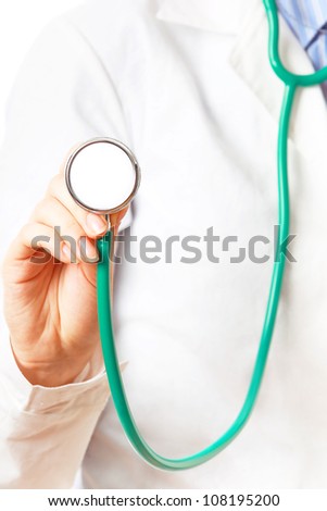 Stethoscope in doctor's hand Stethoscope in doctor's hand