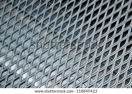 Texture of galvanized steel grating.