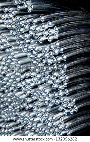 Texture of the end of aluminum rod for armor rod electrical cable