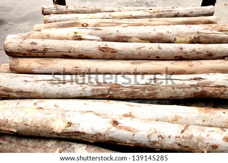 Stack of logs in the crate