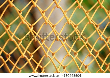 Steel wire fence texture